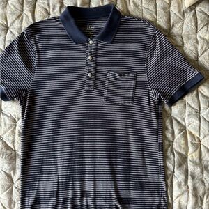 J. Crew Blue and White Striped Polo Shirt